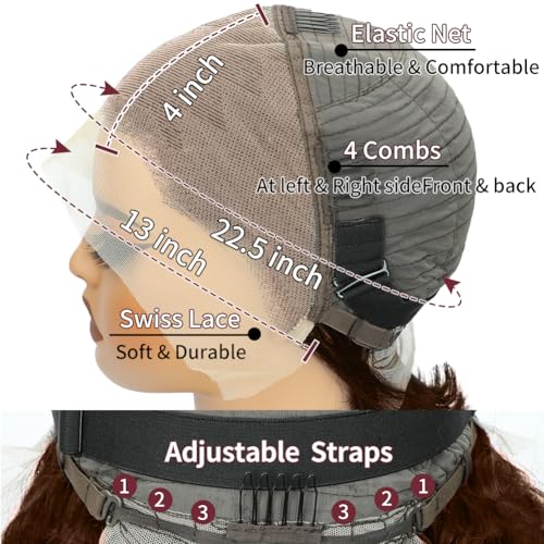 LICHANG 200% Density Chocolate Brown Bob Wigs Human Hair Front Wigs Human Hair 13x4 Straight Short Bob Wigs For Women Side Part Bob Wig Transparent Lace Wigs Baby Hair Natural Hairline