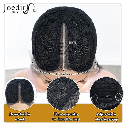 Synthetic Lace Front Wig for Women Long Layered Hair Wig with Curtain Bangs 24 inch Long Straight Black Hair Wig for Daily Party Cosplay (Color:1B)