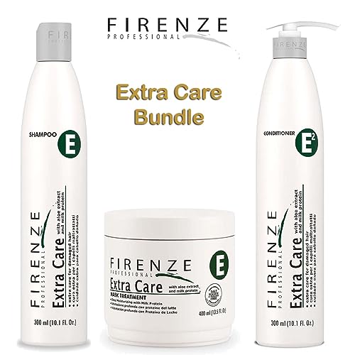Firenze Professional Extra Care Trio ? Shampoo 300ml/10.1 fl oz, Conditioner 300ml/10.1 fl oz & Mask Treatment 400ml/13.5 fl oz ? Nourishing Hair Care Set