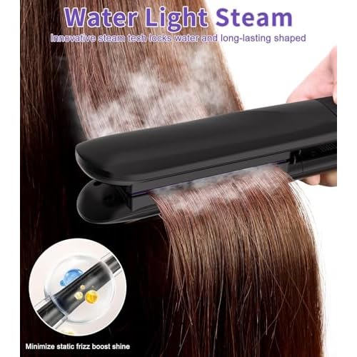 Steam Straighteners for Hair, Professional Salon Titanium Vapor Straightening Irons, High-end Salon Water Light Steam Flat Iron | 24 Hour Anti-frizz | Make Hair Smooth and Adds Shine