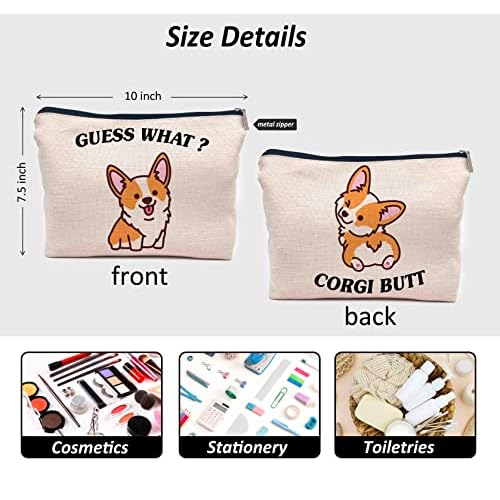 IWXYI Corgi Dog Make up Bag,Corgi Gifts For Corgi Lovers,Cute Corgi Make up Bag,Corgi Gifts