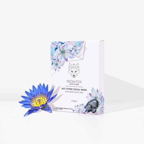 Snow Fox Skincare Hot Stone Facial Mask for Oil Control & Pore Treatment, 5-Pack
