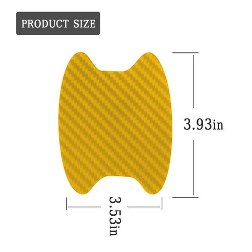 Blilo 8PCS Car Door Handle Sticker, Carbon Fiber, Gold/8PCS, Universal Fit, Door, Metal Finish