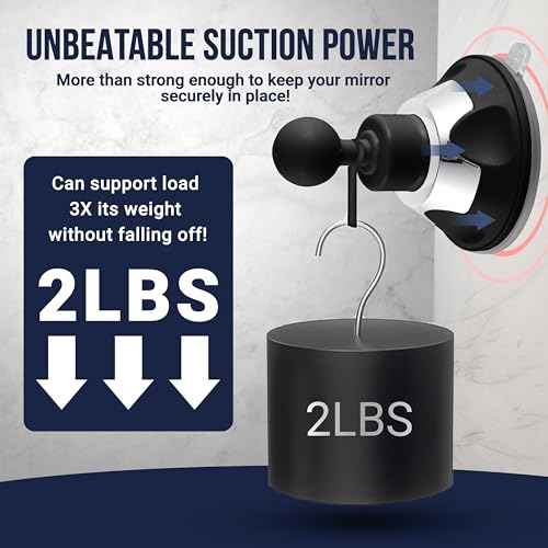 MIRRORVANA Fogless Shower Mirror for Shaving with Upgraded Suction, Anti Fog Shatterproof Surface and 360¡Æ Swivel, 1X Magnifying, 6.3 x 6.3 Inch (Black)