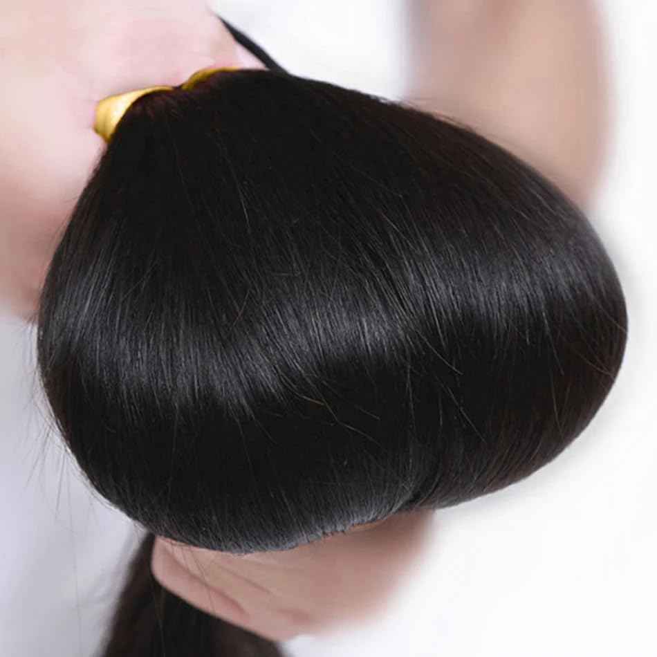 Human Hair Bundles with Closure Straight Bundles Human Hair with Lace Closure 22 20 18 +16 inch 5x5 Lace Closure Straight Human Hair 3 Bundles Hair Extensions for Woman