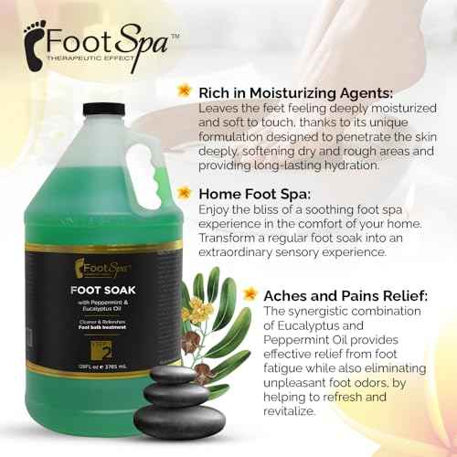 FOOT SPA - Foot Soak - Cleanses, Softens, and Refreshes - Made With Eucalyptus & Peppermint Oil - 128 Oz Gallon - Bulk, Refill Gallon