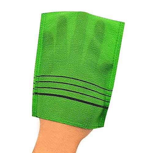 GOLDSANGSA-Korean Exfoliating Towel Washcloth Mitts 12pcs(Green4,Red4,Yellow4)/Korean Italy Towel Skincare Exfoliating Scrub Bath Cloth Remove Dead Skin