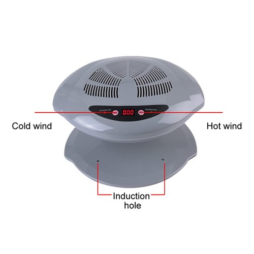 Air Nail Dryer, 2 in 1 Hot and Cold Air Nail Fan Blow Dryer for Regular Nail Polish, Automatic Sensor Manicure Drying Nail Dryer for Home and Salon Use, Grey