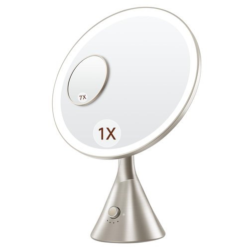 METUEGO Lighted Makeup Mirror with Magnification Electric Plug in, 7X Magnifying Lighted Vanity Makeup Mirror with Led Lights
