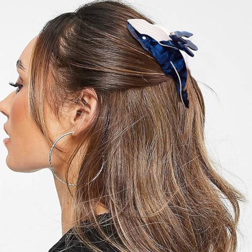 Whale Hair Clips, Cute Ocean Sea Animal Hair Claw Clip for Women Girls, Acetate Nautical Marine Hair Accessories Gift