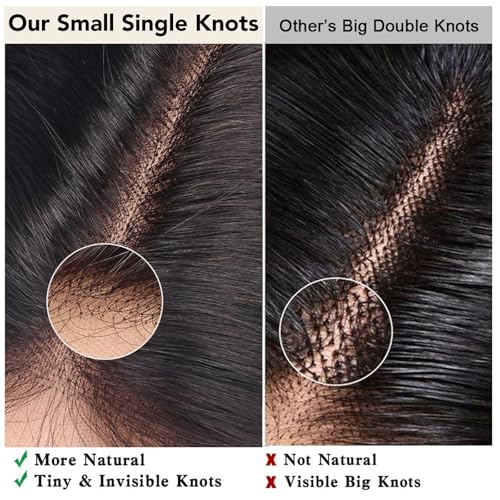 4x4 Lace Closure Hd Transparent Straight Frontal Closure 12A Virgin Remy Human Hair Pre Plucked 16 Inch Natural Black Color