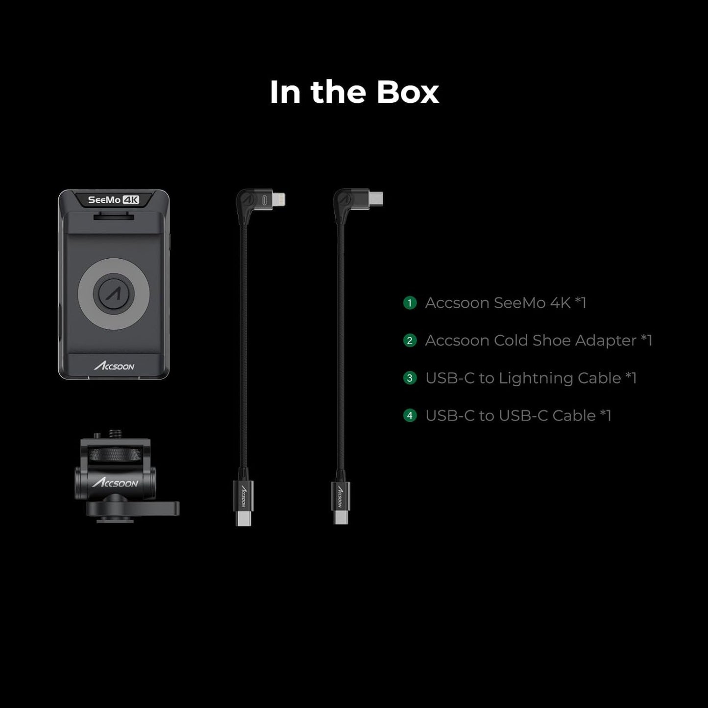 Accsoon SeeMo 4K HDMI Video Transmission System, 4K30/1080p60 Video Transmitter Adapter, iOS into On-Camera Monitor/Phone Monitor Screen, Real Time Live Streaming/Recording/Sharing-CD Card Reader