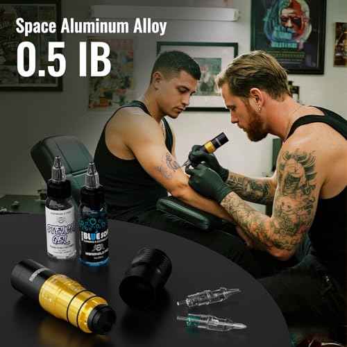 Wormhole Tattoo Wireless Tattoo Gun Kit with 1/2 OZ Xtreme Tattoo Ink 1,500 mAh Capacity Battery, 20PCS Tattoo Needles, Complete Tattoo Machine Kit Wireless Tattoo Pen for Tattooists WTK383