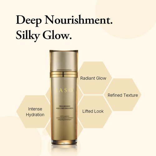 IASO PROGRESSIVE Age Care Emulsion | Premium Anti-Aging, Anti-Wrinkle Emulsion, Long-Lasting Moisture, Youthful Glow, Enriched with Ginseng, Korean Skin Care, 3.38 oz