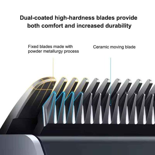 Xiaomi Hair Clipper 2 Titanium Alloy Blade Double-Coated Black Clipper Head Men Sideburns Electric Shaver Wireless Hair Cutting Trimmer Barber Cutter, IPX7 Waterproof, 3hr Battery Life