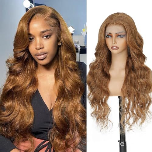 Chocolate Brown Lace Front Wig Human Hair 12A 250% Density HD Glueless Colored Brown 13X6 Body Wave Lace Front Wigs Human Hair pre Plucked with Baby Hair 24 Inch