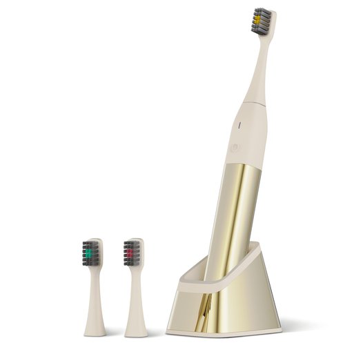 Allegro Luxury Premium Polished Metal Sonic Toothbrush M1,Ivory Gold