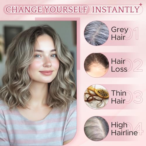 Hair Toppers for Women Real Human Hair with No Bangs 3.1¡¿3.9 Inch Silk Base Clip-In Topper Natural Looking Hairpieces for Women£¨10 Inch,Dark Grey£©