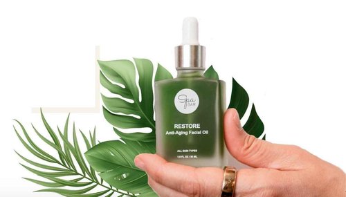 Spa Bar Restore Anti-Aging Facial Oil – Infused with Jojoba, Tea Tree & Vitamin E – Multi-Action Serum for Smoother, Brighter Skin & Reduced Dark Spots – 1.0 FL OZ/30 ML