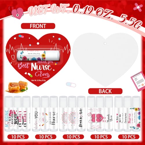 60 Pack Nurses Appreciation Gifts Bulk Lip Balms Christmas Hospital Staff Team Thank You Gifts Best Nurse Ever Fall Thanksgiving Xmas Appreciation Party Favors for Coworkers Midwife Women Presents