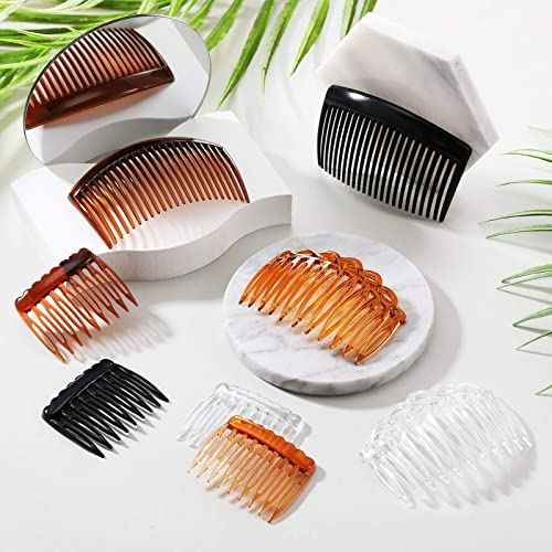 24 Pieces French Hair Side Combs Set Plastic Twist Comb Hair Clip Combs Accessories for Girls Women (9/11 /23 Teeth Side)