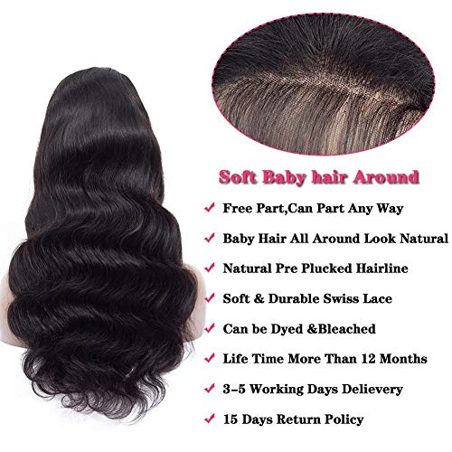 Foreverlove Body Wave 13x4 HD Lace Front Wigs for Black Women 10A Grade 200% Density Brazilian Virgin Human Hair Wig (18 Inch,Body Wave)