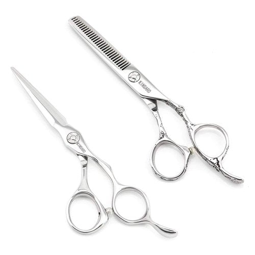 5.5 INCH Hair Cutting Scissors Hair Scissors Professional Haircut Shears and 6 INCH Hair Thinning Scissors Set 440C Kinsaro