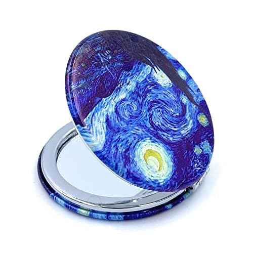Compact Mirror Purse Makeup Mirror Small Travel Mirror Pocket Mirror Lipstick Mirror Starry Night Van Gogh Cute Mini Mirror Art Artistic Gifts for Women