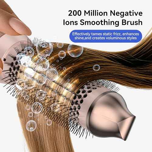 6-in-1 Hair Dryer Brush, 110,000 RPM High-Speed Hair Dryer Fast Drying,Upgraded Air Styler with Auto Wrap Curlers,Blow Dryer Brush for Straightening, Smoothing,Volumizing, No Heat Damage