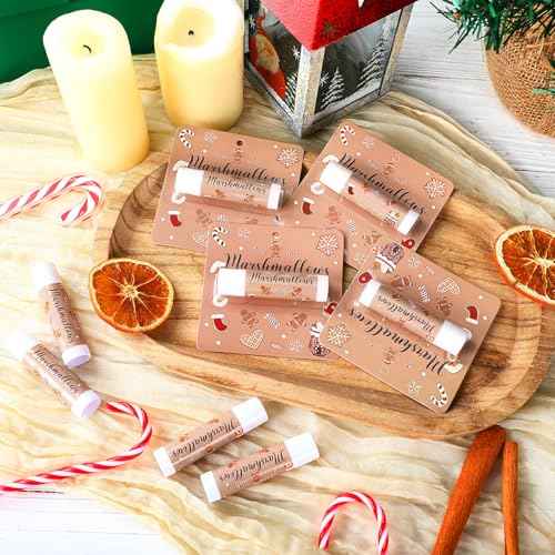 24 Pcs Hot Cocoa Bar Flavor Lip Balms Bulk Hot Chocolate Coffee Bar Supplies for Guest Lip Balm Gift Set Travel Size Lipstick Winter Baby Shower Christmas Birthday Favors Decorations