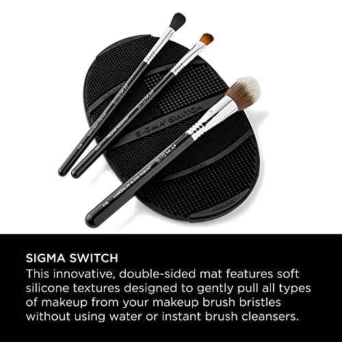 Sigma Switch by Sigma Beauty ? Silicone Makeup Brush Cleaner for Switching Shades and Pigments, Switch Cleaning Mat for Superior Makeup Brush Cleaning Mid-Application (Full Size)