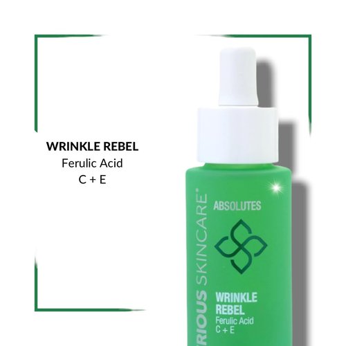 Serious Skincare Vitamin C Face Serum with Ferulic Acid, Bakuchiol, Vitamin E, B5, Absolutes Wrinkle Rebel Anti-Aging Face Serum for Fine Lines, Wrinkles and Dark Spots, 1 oz.