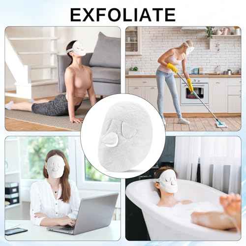 Face Steam Towel with Headband. Reusable Facial Steamer Spa Towels for Women Girls. 2-in-1 Care. Steam Serum Cream Absorption. Cool Calming Moisturizing