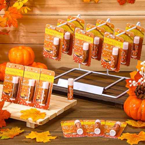 25 Pcs Halloween Fall Pumpkin Pie Flavor Lip Balms Bulk Fall Autumn Halloween Thanksgiving Pumpkin Party Favors Christmas Thank You Appreciation Gifts Stocking Stuffers for Women Employee