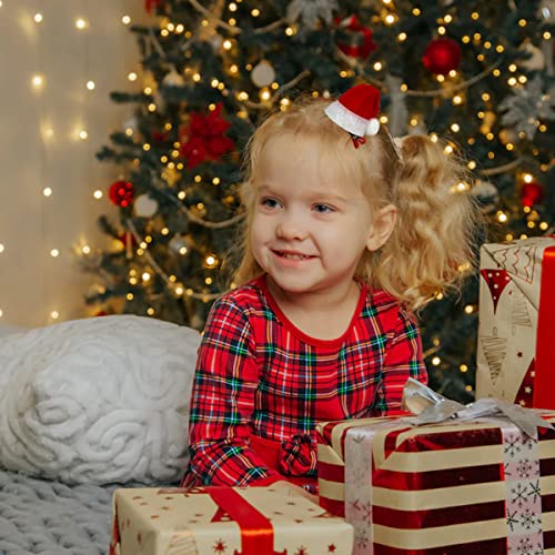 24Pcs Santa Hat Clips - Mini Santa Hat Hair Clips for Christmas Party - Red - Women, Girls & Kids