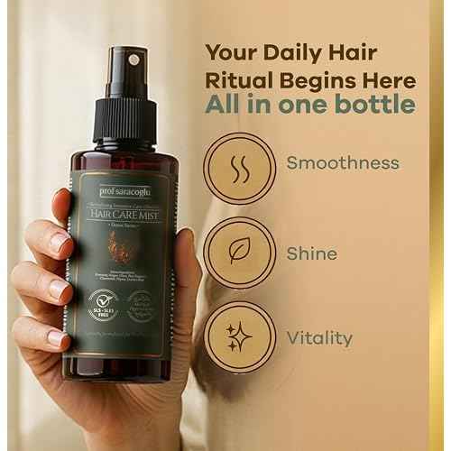 Prof Saracoglu Rosemary Hair Care Mist ? Sulfate-Free Herbal Hair Spray with Heat Protectant, Lightweight Detangler & Shine Enhancer for Frizz Control, 200 ml (6.8 fl oz)