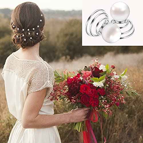 60 PCS 3 Shapes Gems Rhinestone Twister Hair Studs Set Diamond Spiral Pearl Flower Jewels Hair Pins Sticks for Wedding, Bridal, Prom, Party and Special Occasion (Diamond&Pearl&Flower)