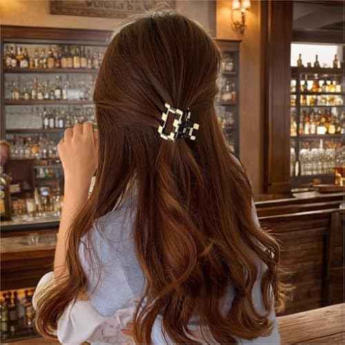 Chess Board Hair Clips for Women Small Size Cute Claw Clip for Girls Hair Clips Claw Black White Hair Accessories for Women Girls, 2 Pack
