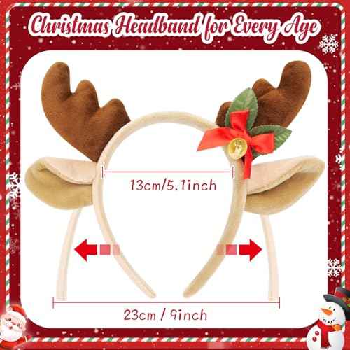 Christmas Deer Antlers Headband Animal Ears Deer Antlers Headband Cosplay Reindeer Costume for Christmas Halloween