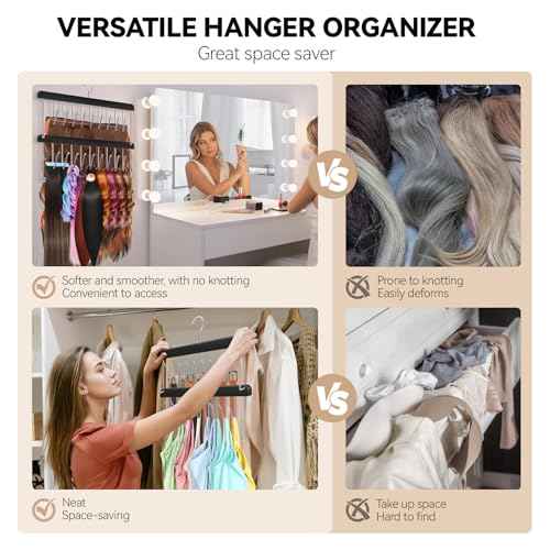 2 Pack Hair Extension Holder & Hanger ? Braiding Rack Stackable Hair Extension Storage Rack for Styling, Rotatable Wig Organizer Stand for Wigs, Hairpieces, Clip/Tape Ins and Accessories