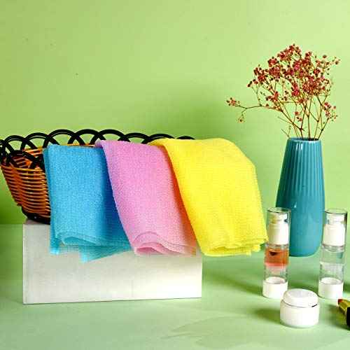 ARCH&M Exfoliating Washcloth Body Scrubber Back Scrubber for Shower Japanese Beauty Washcloth Bath Wash Cloth Korean Exfoliation Luffah Towel Net Sponge Loofah Body Scrub 3 Pack