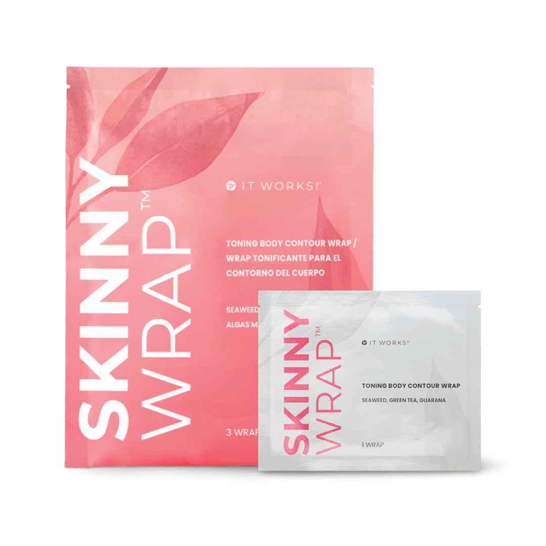 It Works! Skinny Wrap – 3 Count Firming Body Contour Wraps with Seaweed, Green Tea & Guarana – Toning & Tightening Wraps for Belly, Arms & Thighs – Fast Acting Spa Body Wraps