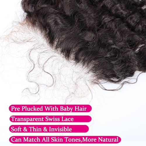 YMS 3C4A Burmese Curly Human Hair Transparent HD Lace Closure 18 Inch Unprocessed Burmese Raw Hair Real Human Hair 16A Natural Color Human Hair 5x5 Lace Closure