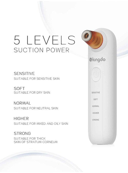 kingdo 2-in-1 Microdermabrasion Machine & Blackhead Vacuum Removers with 5 Tips & 5 Suction Levels