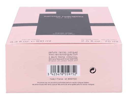 Narciso Rodriguez 2 Pc. Gift Set for Women Edt 3oz + B/l 2.5 Oz, 3fl Oz