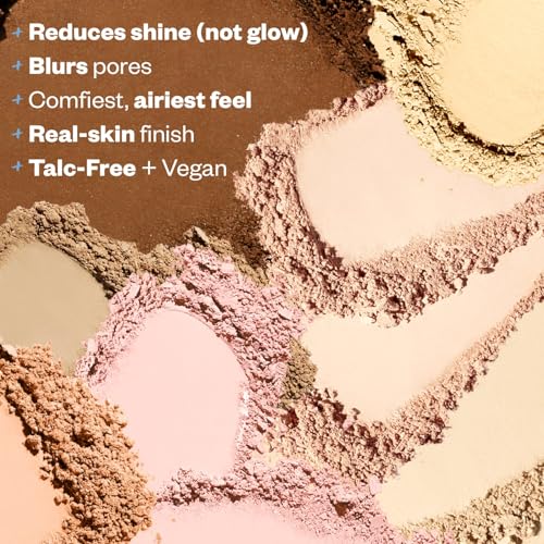 Kosas Cloud Set Face Setting Powder - Smoothing Shine Control, Soft, Sheer Translucent Makeup Finish, Portable & Long-Lasting Loose Pressed Baking Powder - Feathery (Sheer Light Medium)