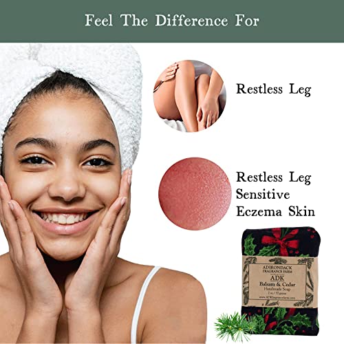 ADK Balsam & Cedar All Natural Soap Bar 2oz., Handmade Vegan Olive Oil Body Soap for Dry and Sensitive Skin, Moisturising for Men, Women & Babies, Produced in the USA
