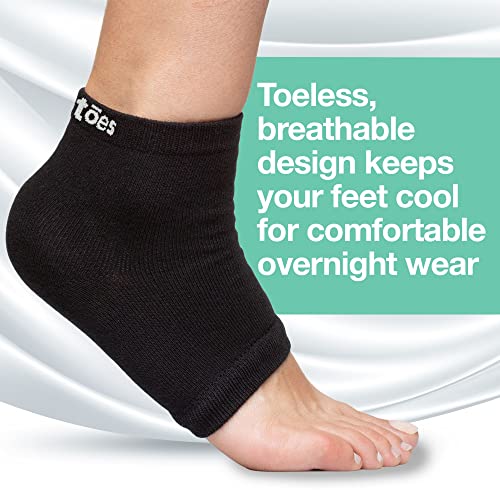 ZenToes Men's Moisturizing Cotton Sleep Socks with Vitamin E, Olive Oil and Jojoba Seed Oil to Soften and Hydrate Dry Cracked Heels (Regular, Gray and Black)