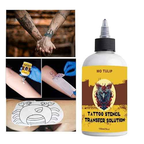 Tattoo Stencil Transfer Gel Solution for Machine Stencils, Tattoo Transfer Gel for Artists & Beginners, Temporary Supplies Accessories (5.OZ)