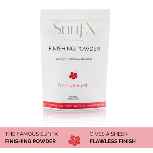 SunFX Post Spray Tan Translucent Finishing Powder | Talc Free | Sunless Tanning Setting Powder | Shimmer | Tropical Burst - 1lb
